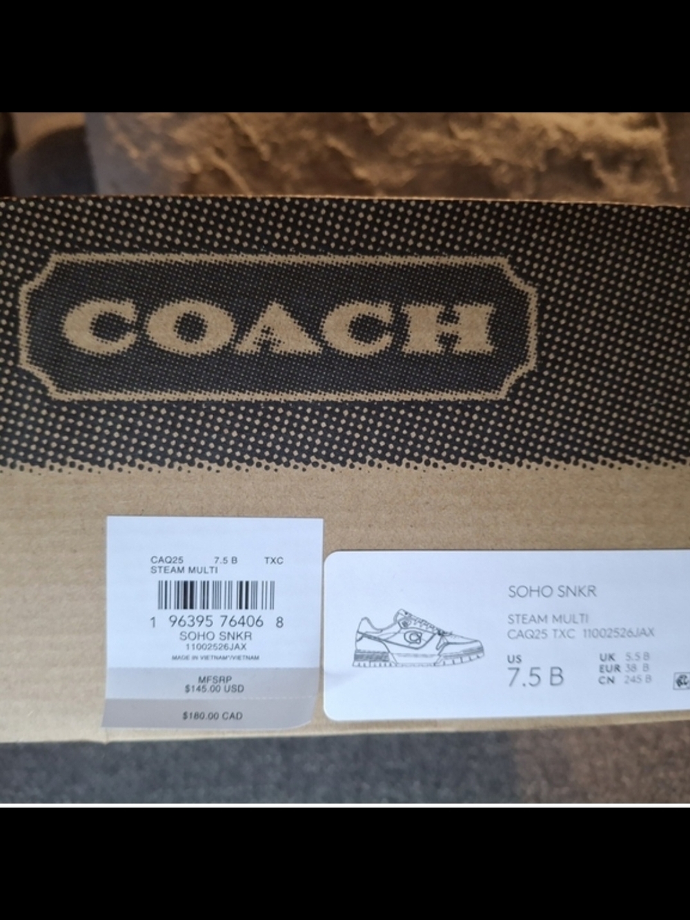 Coach Men’s Leather Low-Top Sneakers in Light Gray - Picture 2 of 8